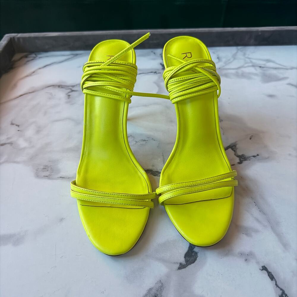 RAYE Alex Neon Yellow Lace-Up Heels NEW Size 9 - Picture 5 of 10